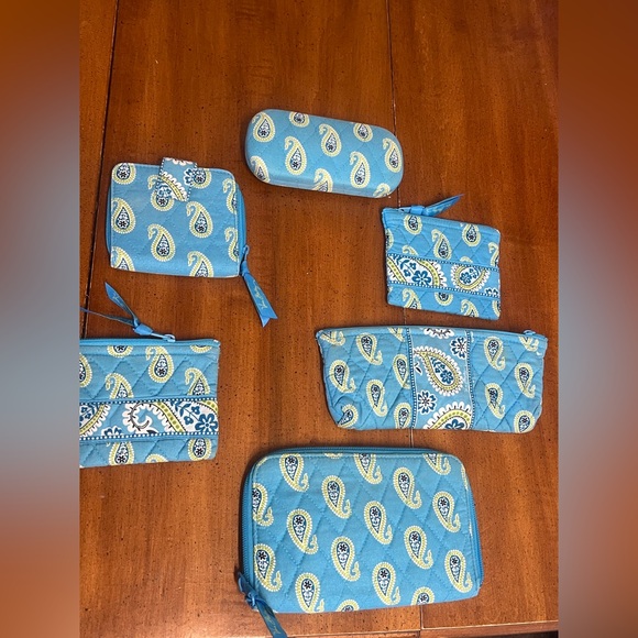 Vera Bradley Handbags - Vera Bradley bundle- retired" Bermuda Blue" paisley pattern x 6 pieces